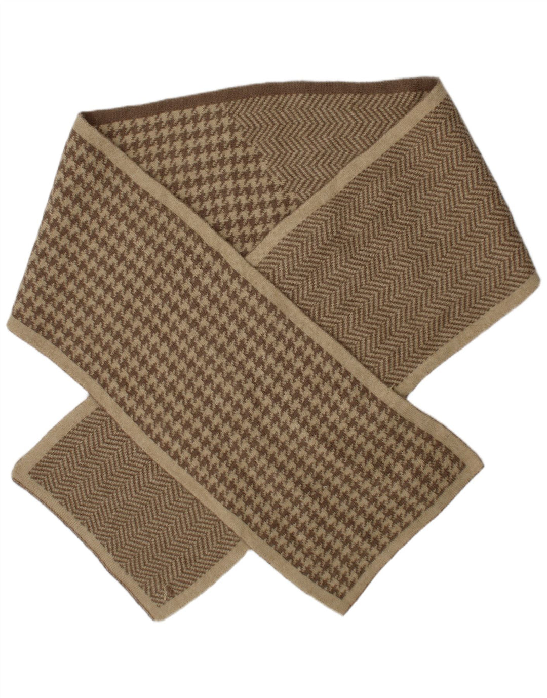 Lenço retangular feminino vintage tamanho único bege houndstooth clássico