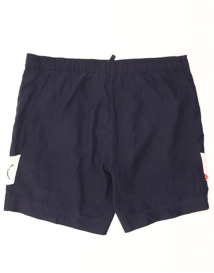 Shorts esportivos masculinos Puma médio azul marinho colorblock poliéster