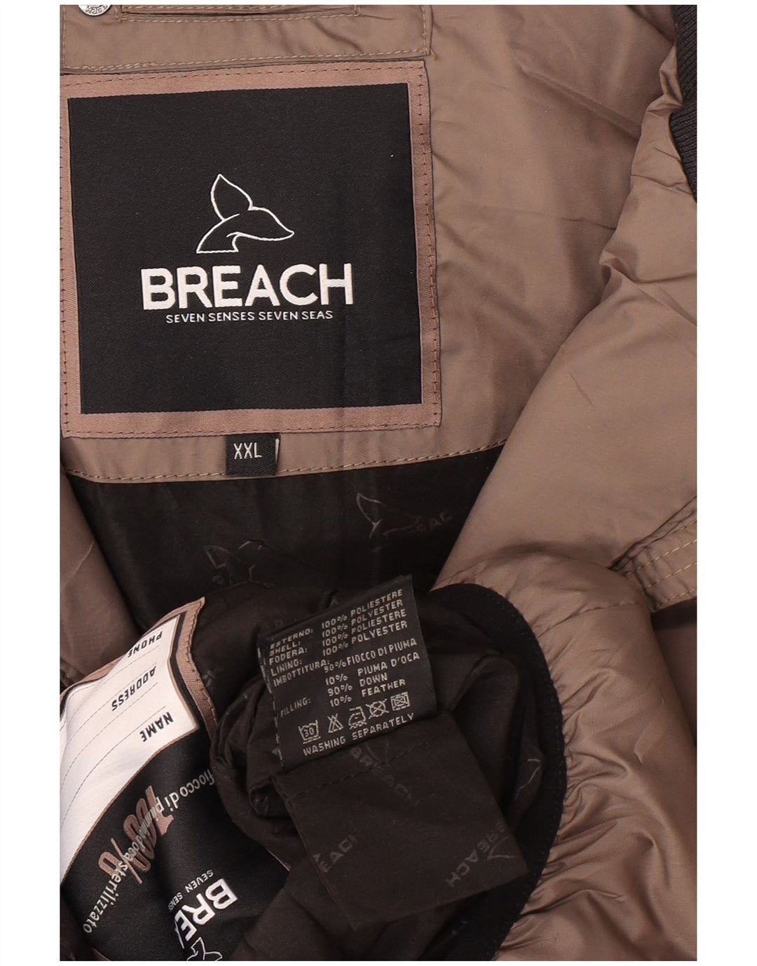 BREACH Jaqueta acolchoada masculina UK 44 2XL poliéster marrom