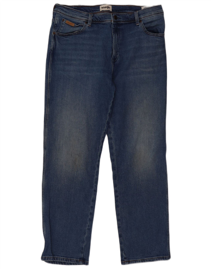 Wrangler Masculino Texas Straight Jeans W36 L32 Azul Algodão