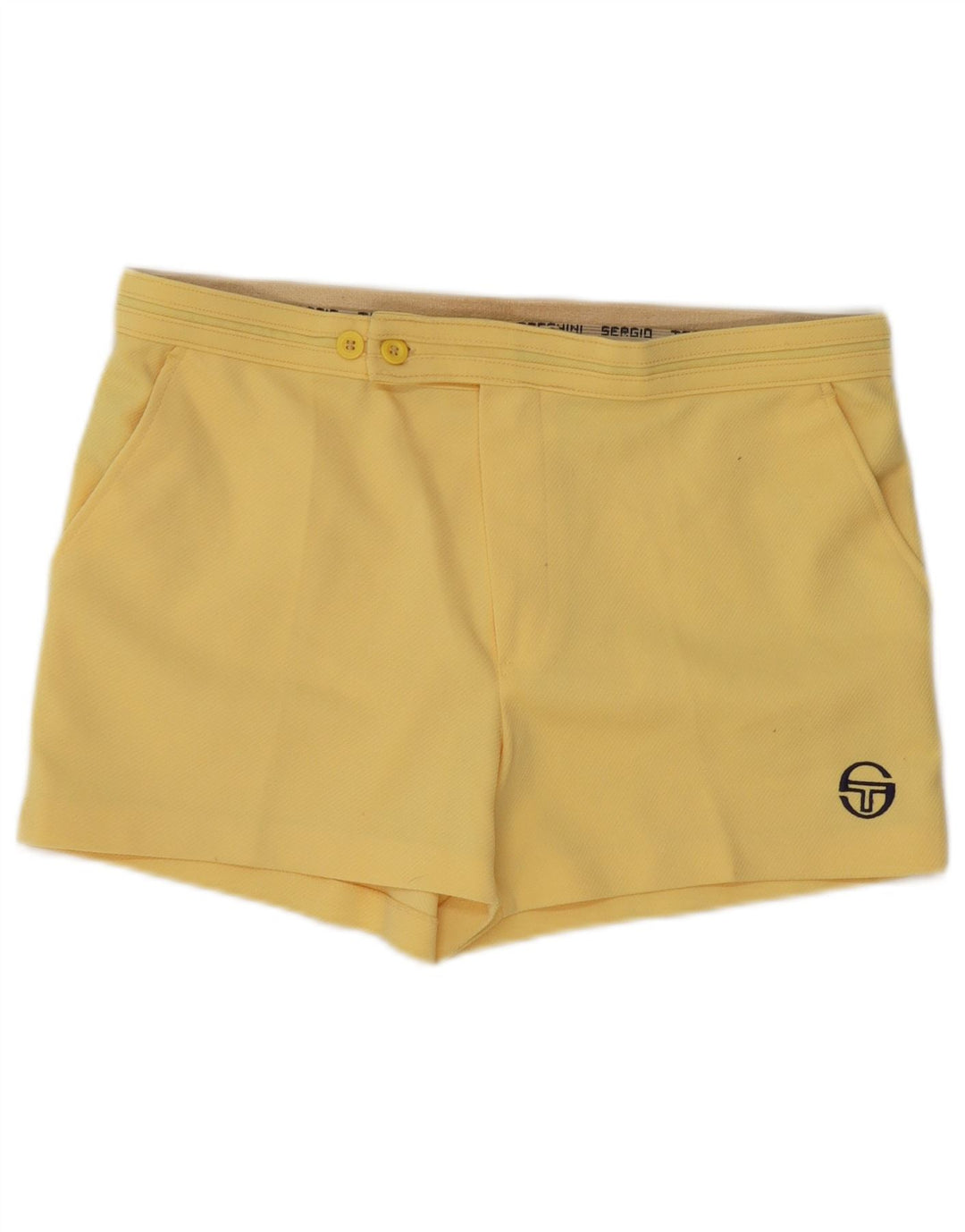 Sergio Tacchini Mens Chino Shorts IT 50 Grande W34 Amarelo Poliéster