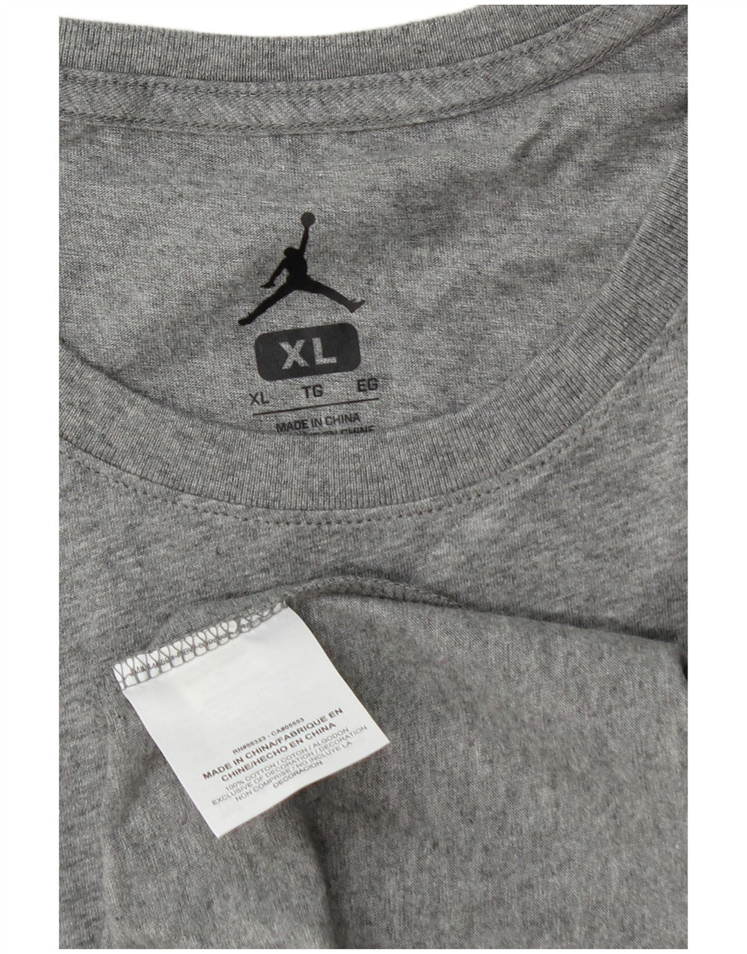 Camiseta Jordan masculina gráfica Top XL algodão cinza