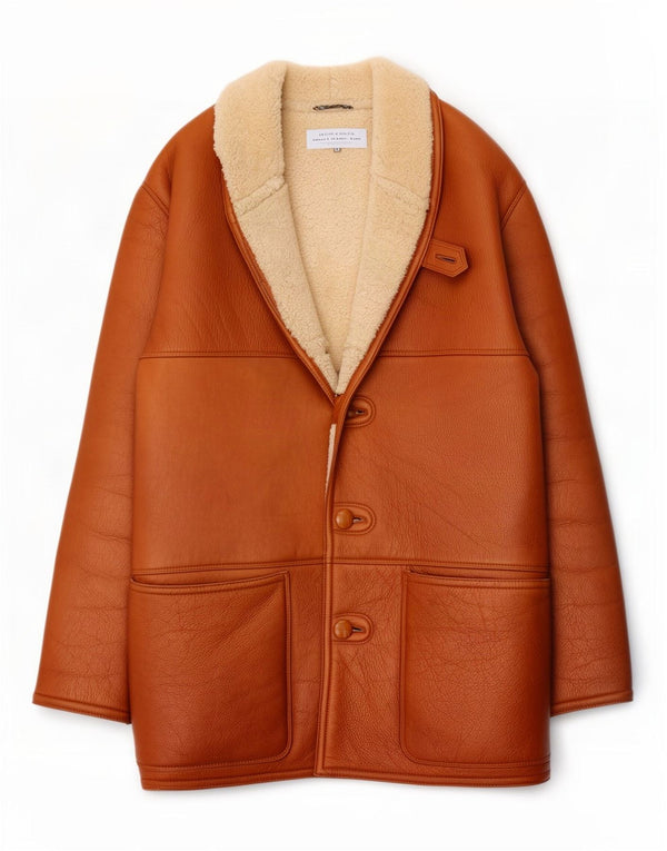 Jaqueta masculina Lamatta Shearling UK 40 grande marrom