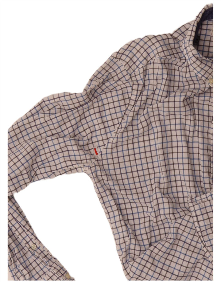 Camisa masculina sob medida BARBOUR 2XL algodão xadrez branco