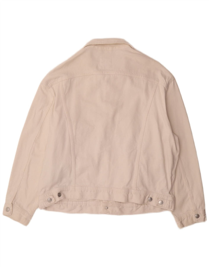 Jaqueta jeans masculina Zara UK 38 algodão branco médio