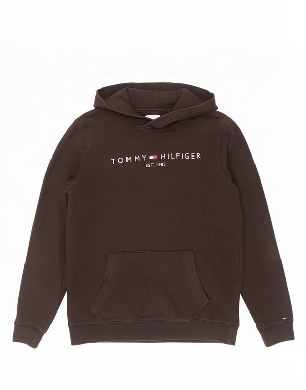 Tommy Hilfiger Meninos moletom com capuz gráfico 15-16 anos algodão preto