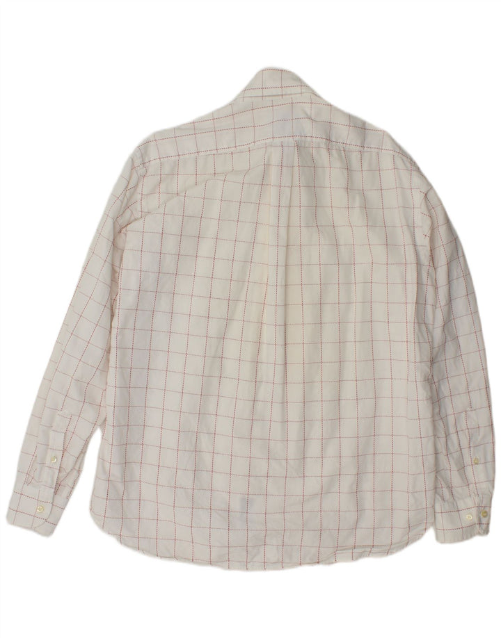 Camisa masculina Brooksfield tamanho 41 grande algodão xadrez branco