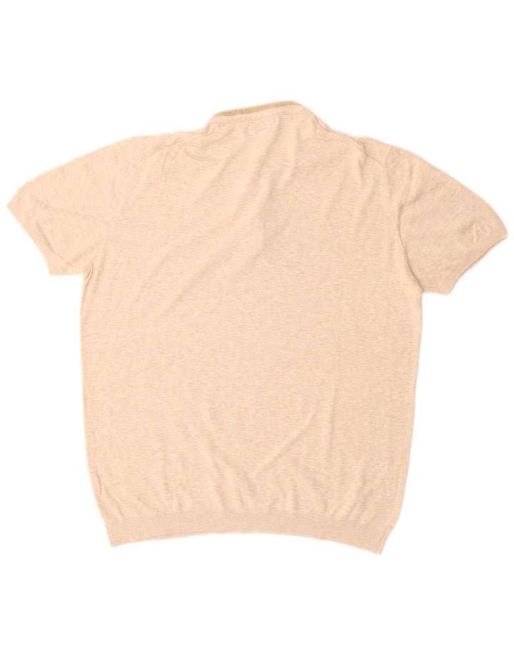 Camisa polo masculina Massimo Dutti grande algodão bege