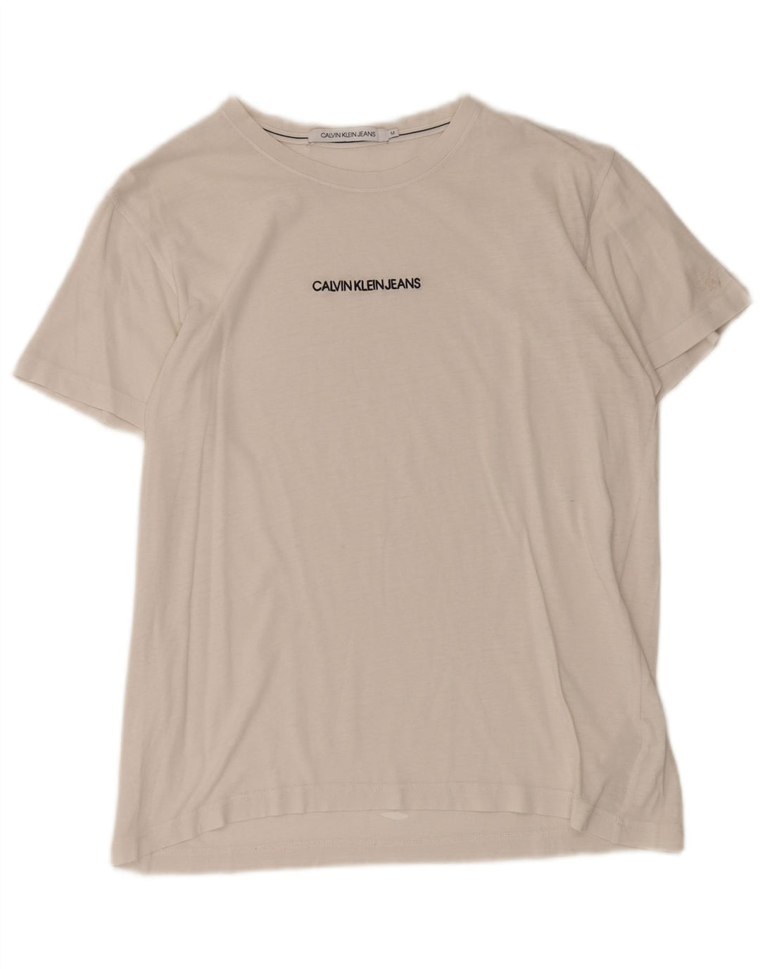 CALVIN KLEIN JEANS Camiseta masculina de algodão branco médio