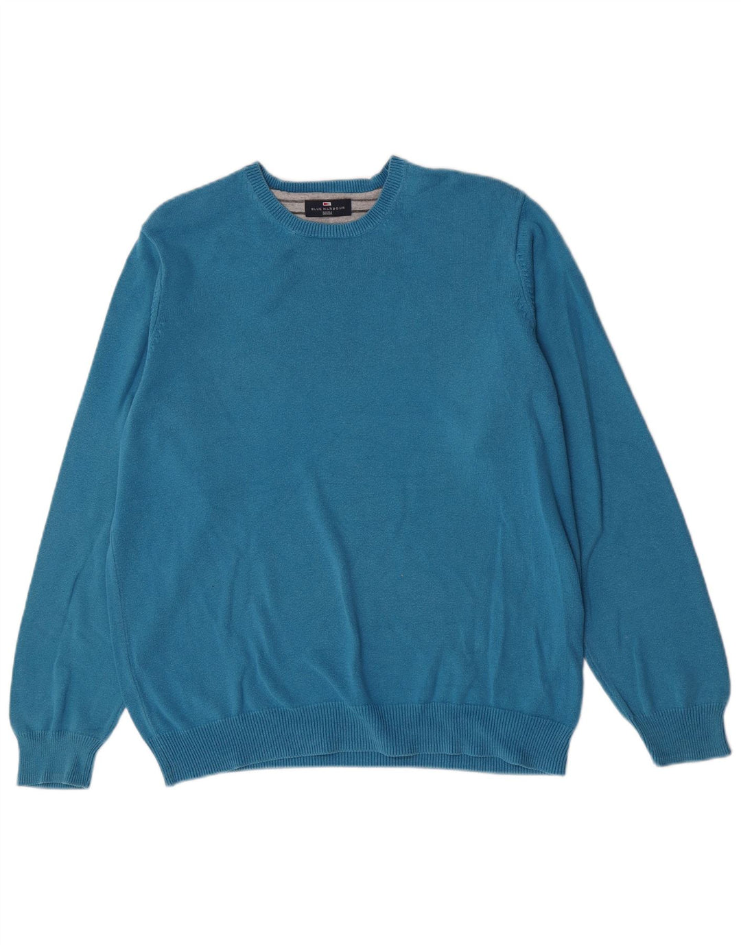 Suéter masculino Marks & Spencer Blue Harbor com gola redonda e algodão XL