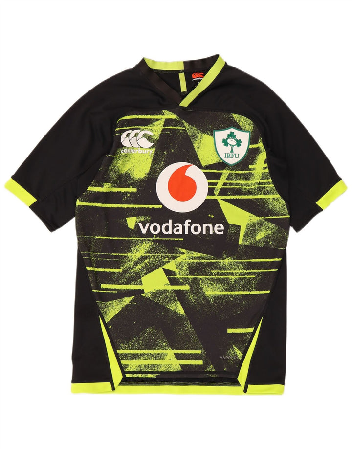Camiseta masculina Canterbury IRFU com estampa gráfica pequena de poliéster geométrico preto