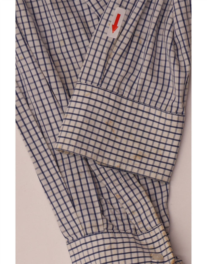 Camisa masculina Fila de algodão xadrez azul médio