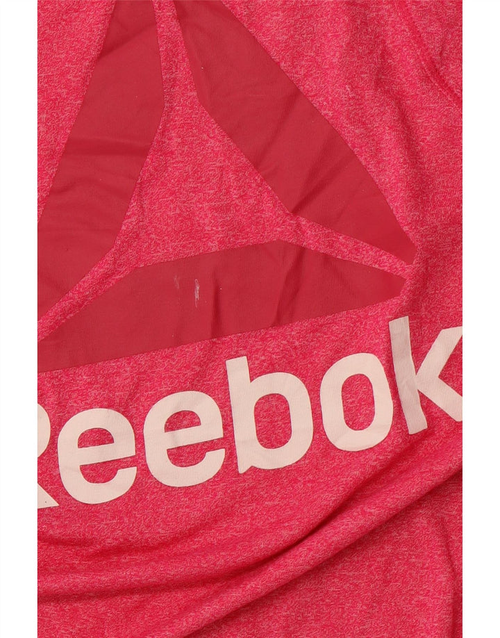 Top de colete gráfico feminino REEBOK UK 14 grande rosa
