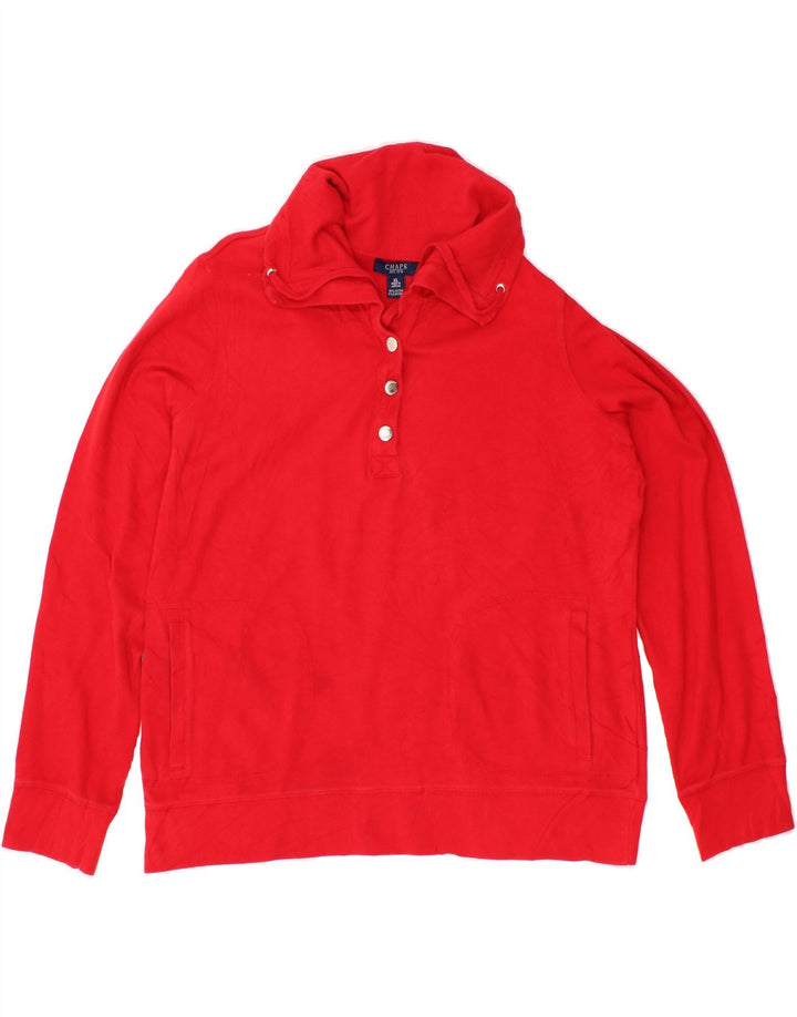 CHAPS Womens Polo Neck Sweatshirt Jumper UK 18 XL Red Cotton Vintage Chaps and Second-Hand Chaps from Messina Hembry 
