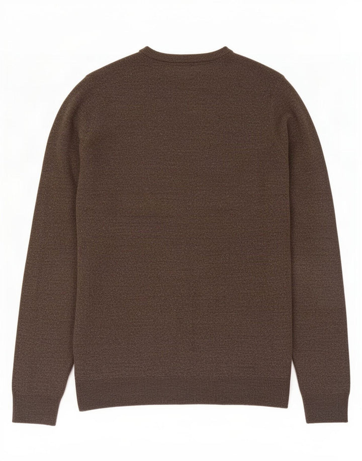 Suéter masculino Marks & Spencer com gola redonda e acrílico marrom médio