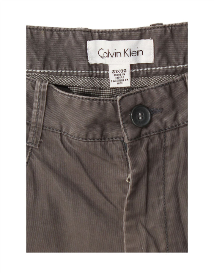 CALVIN KLEIN Calça masculina reta casual W31 L28 algodão cinza