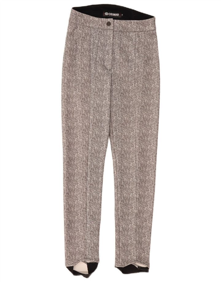 Calça casual feminina Colmar estribo IT 42 médio W30 L30 cinza espinha de peixe