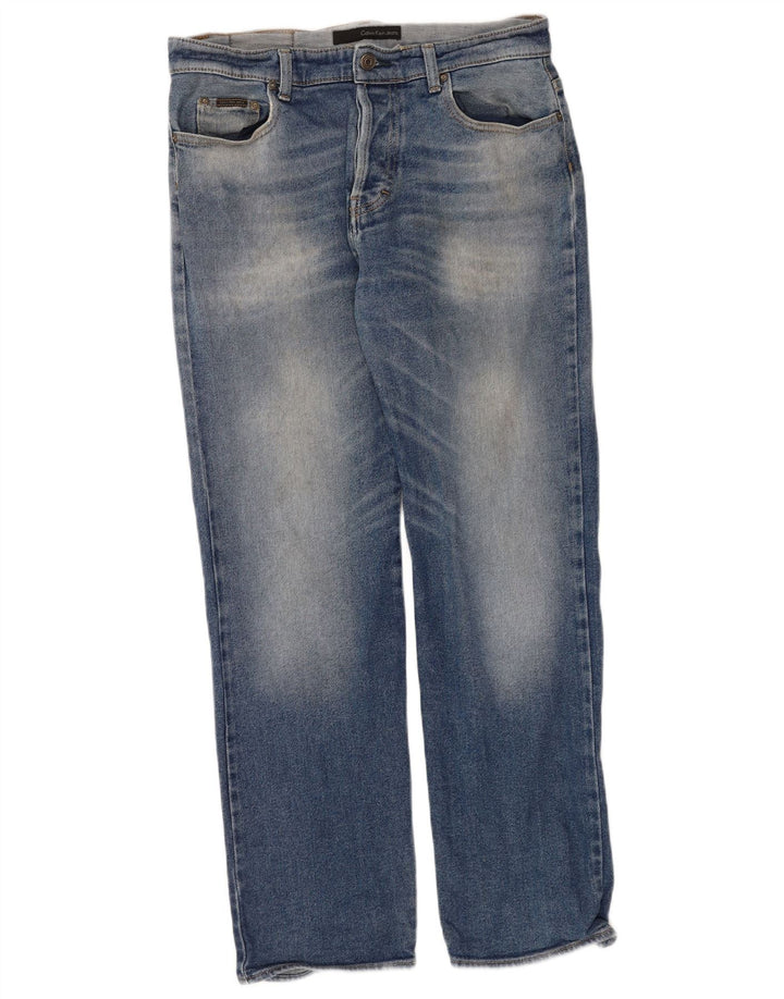 Calça jeans reta masculina Calvin Klein W34 L31 azul