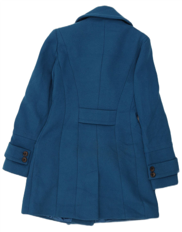 Casaco feminino Marks & Spencer com peito duplo UK 6 XS azul poliéster