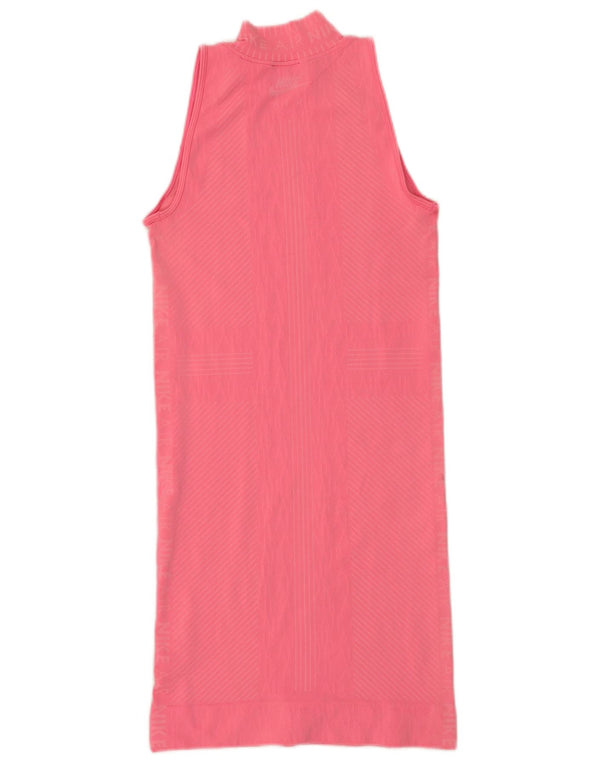 Camiseta feminina estampada sem mangas Nike UK 8 pequena rosa poliéster