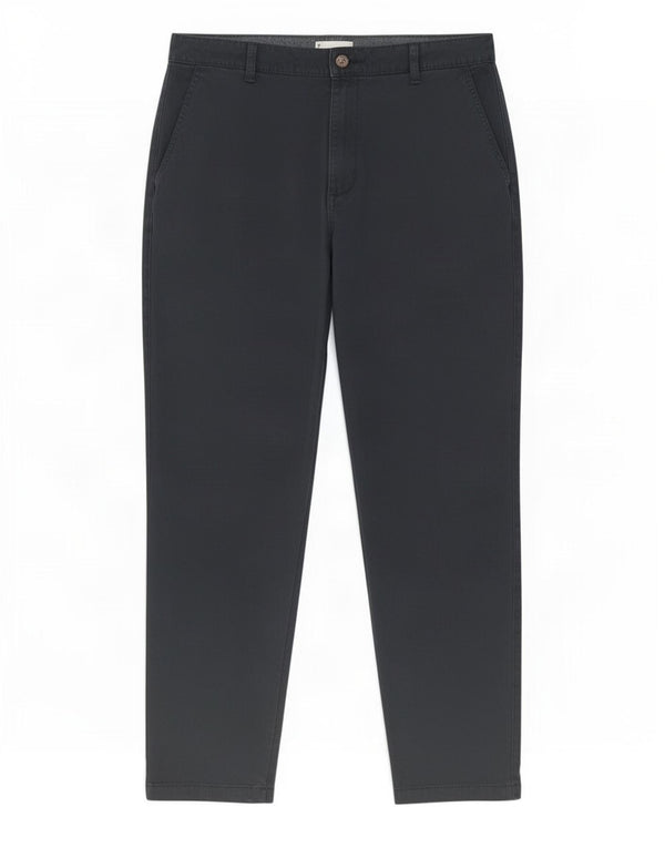 Calça chino reta feminina Zara UK 18 XL W38 L29 algodão preto