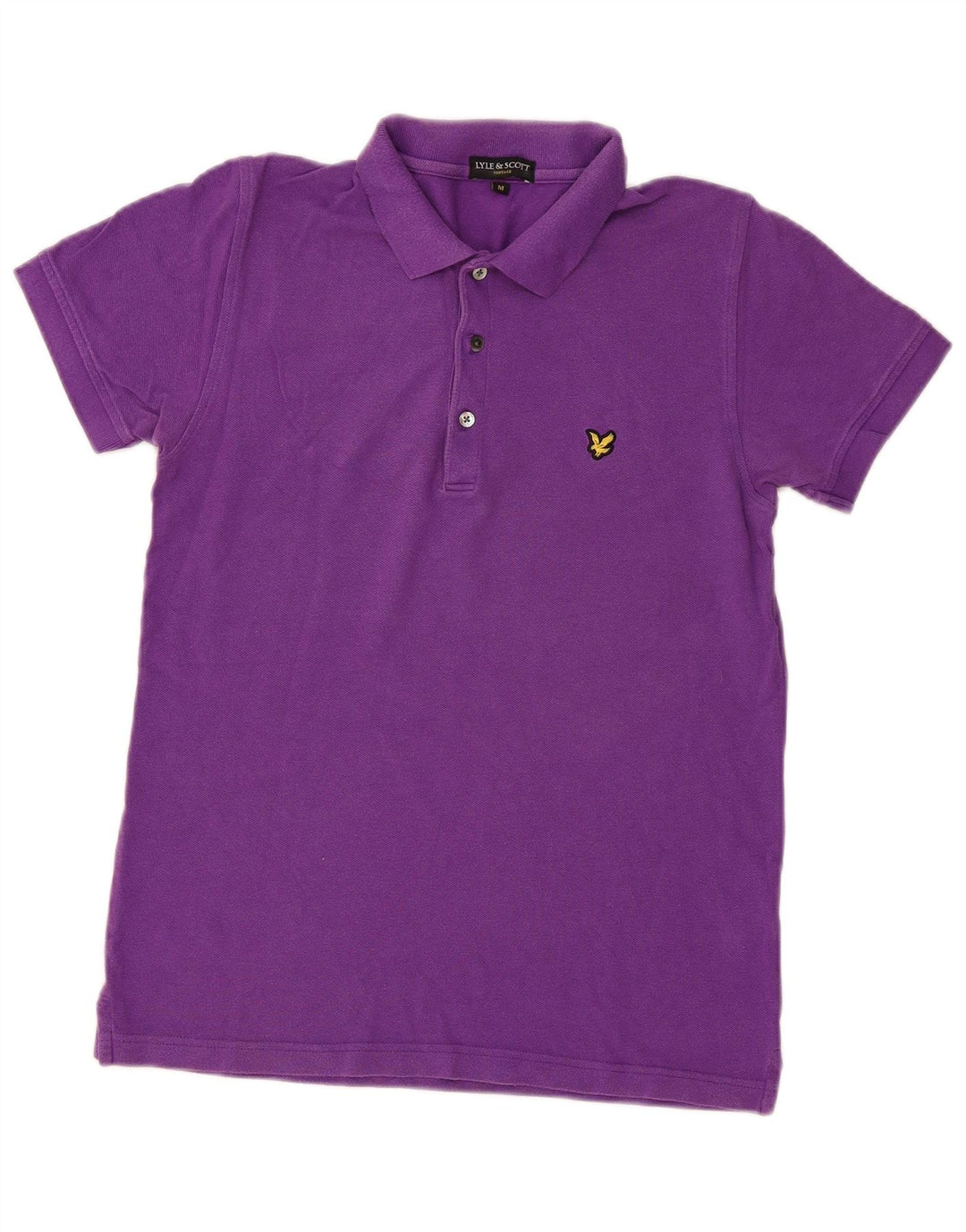 Camisa polo masculina Lyle & Scott de algodão roxo médio