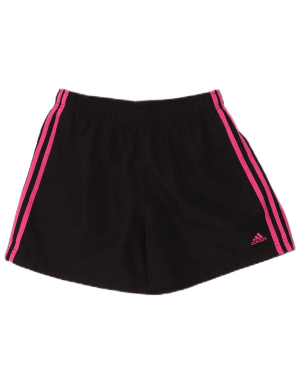 Shorts esportivos femininos Adidas UK 8 pequeno W24 poliéster preto