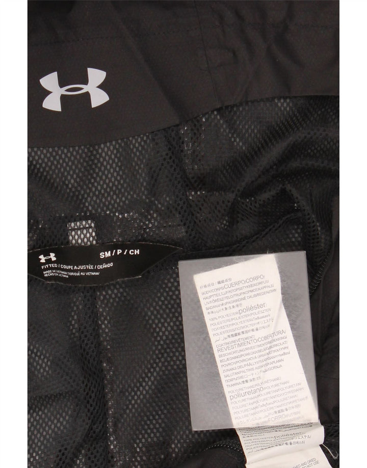 Jaqueta de chuva com capuz masculina Under Armour UK 36 poliéster preto pequeno