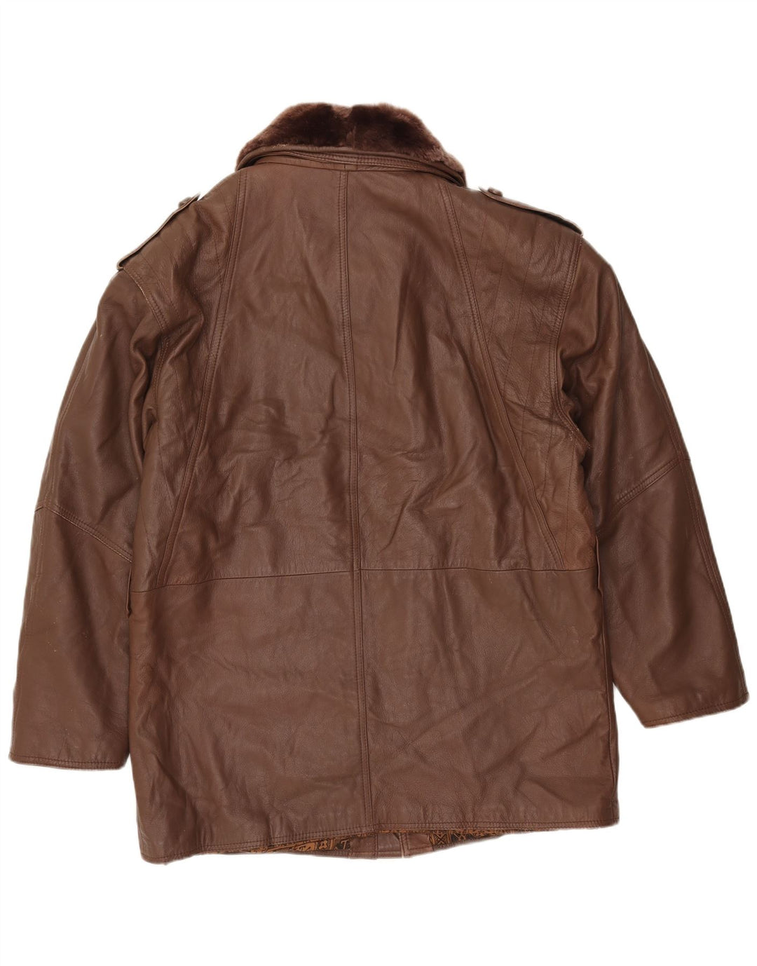Jaqueta de couro masculina vintage IT 52 XL couro marrom