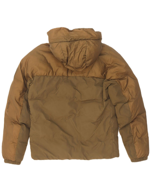 Jaqueta masculina acolchoada com capuz Timberland UK 36 Small Khaki Colourblock Nylon