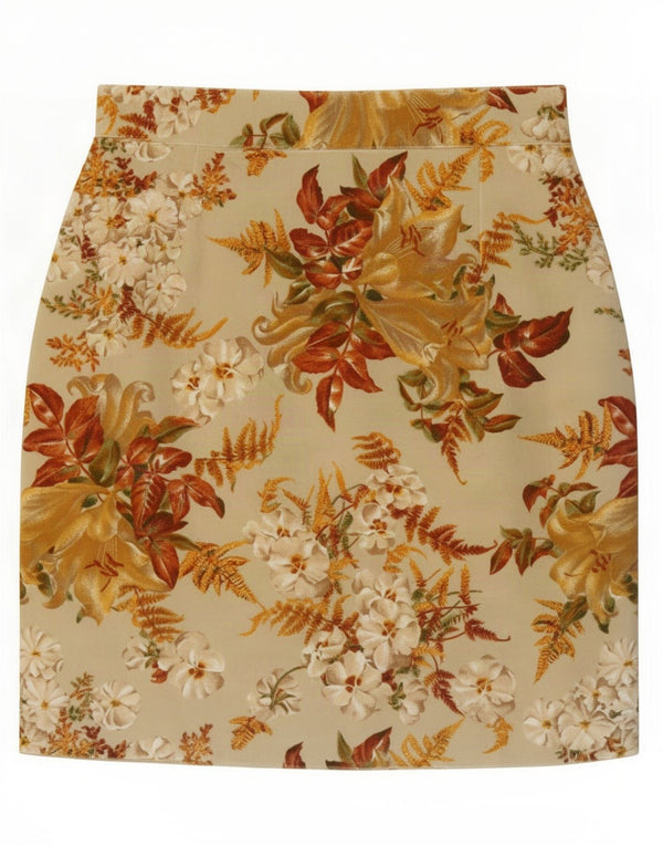 Saia lápis feminina de cintura alta Jungle Kenzo IT 38 XS W24 bege floral