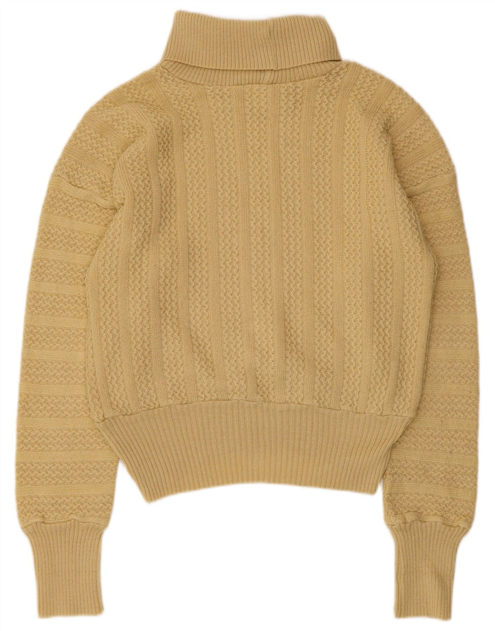 Vintage Womens Roll Neck Jumper Sweater IT 44 Medium Beige