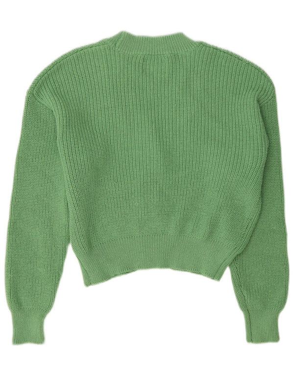 Suéter Zara Girls Crop Cardigan 13-14 anos Verde Poliéster