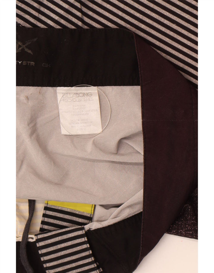 Shorts de natação masculino Billabong grande poliéster listrado cinza