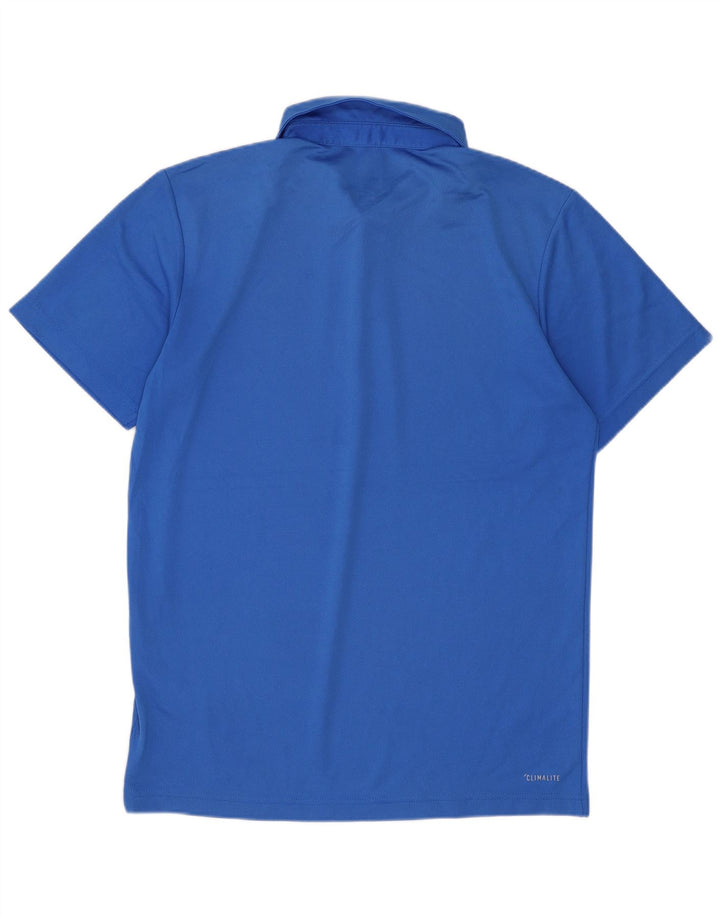 Camisa Polo Adidas Masculina Climalite Pequena Azul Poliéster
