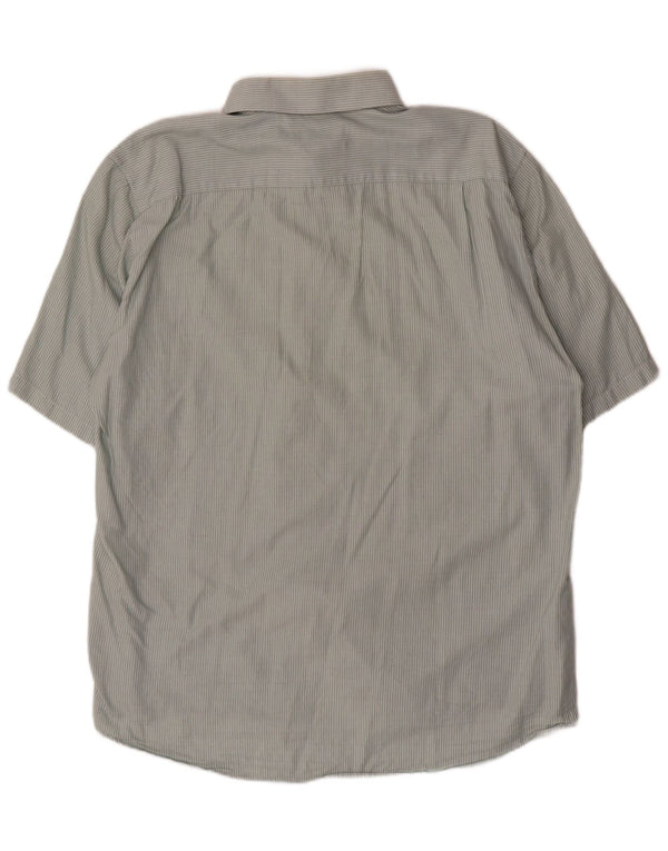 Camisa masculina Dkny de manga curta slim fit XL verde risca de giz algodão