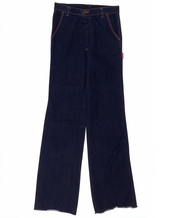 Jeans vintage feminino bootcut W30 L33 algodão azul marinho