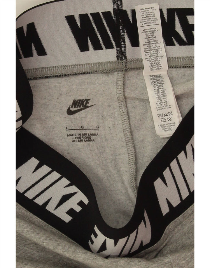 Leggings Nike Femininas Graphic UK 14 Grande Algodão Cinza