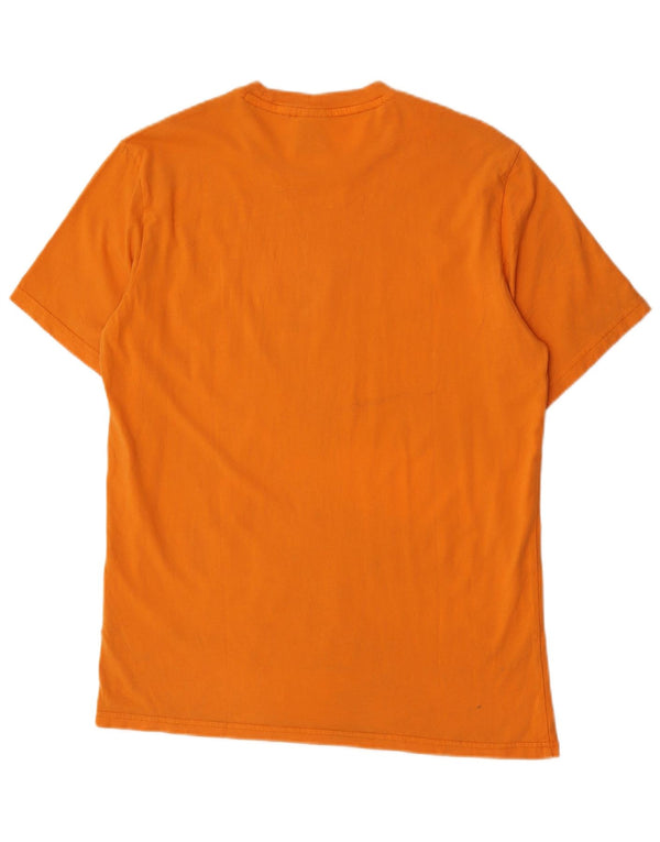 Camiseta masculina estampada Champion grande algodão laranja