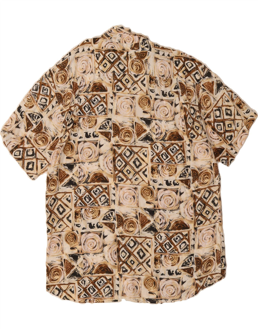 CANDA Mens Short Sleeve Shirt Large Multicoloured Geometric Viscose Vintage Canda and Second-Hand Canda from Messina Hembry 