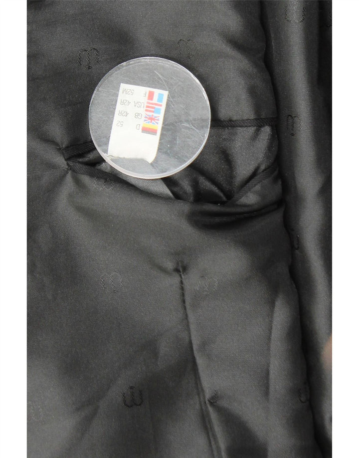 Jaqueta Blazer Masculina WILVORST Crop Double Breasted Reino Unido 42 XL Riscas Pretas