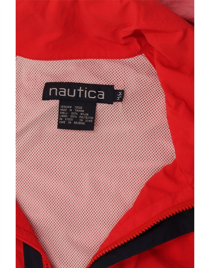 Jaqueta de chuva masculina NAUTICA com capuz Reino Unido 38 nylon vermelho médio