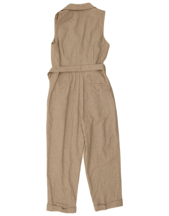 Macacão feminino sem mangas Reiss UK 12 lã bege médio