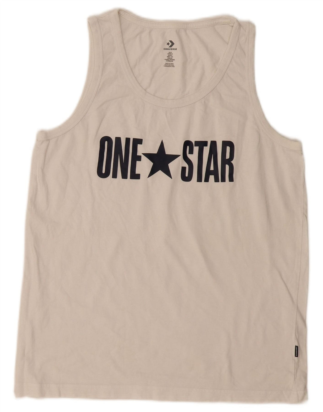 Converse Mulher Graphic Vest Top UK 10 Pequeno Branco