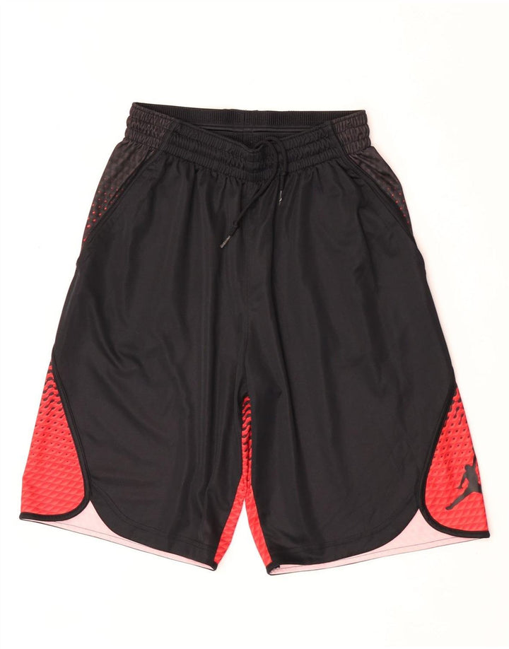Shorts esportivos masculinos Jordan Dri Fit médio preto colorblock poliéster