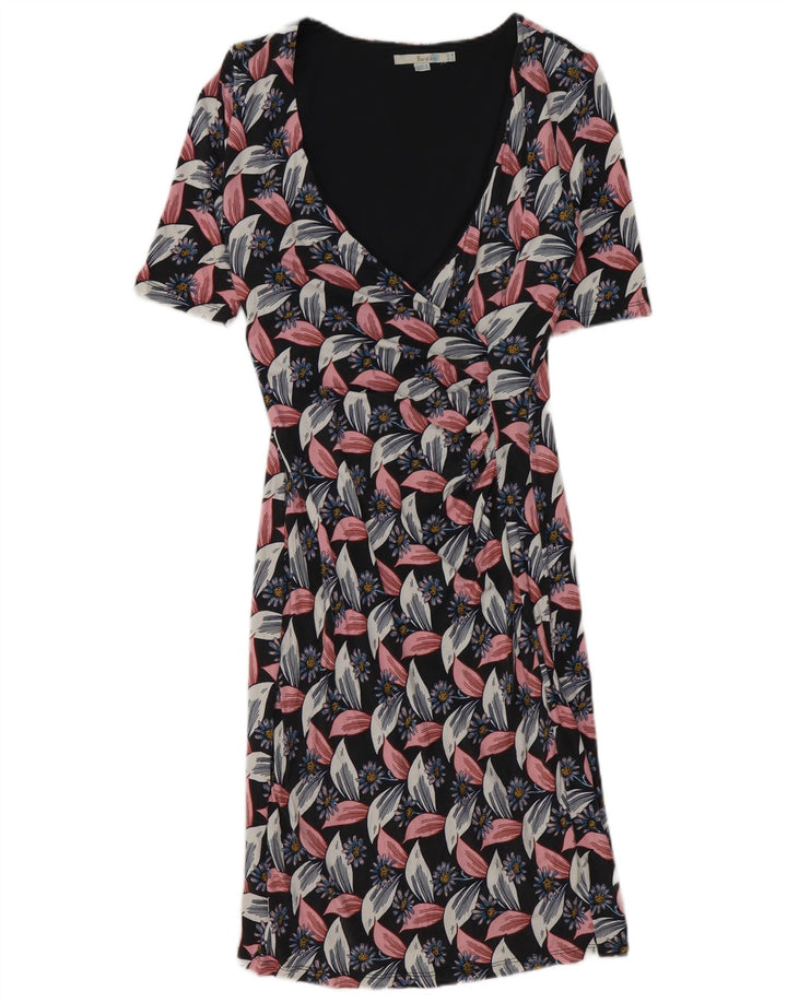 Vestido feminino Boden com bainha UK 12 médio multicolorido floral viscose