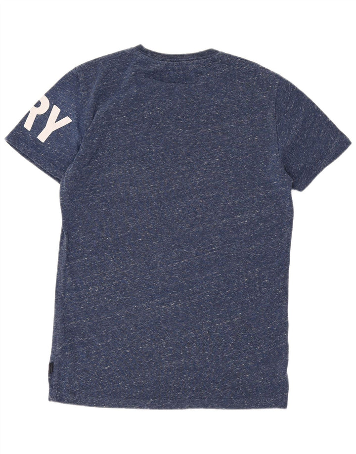 Superdry camiseta masculina gráfica top pequeno poliéster manchado azul marinho