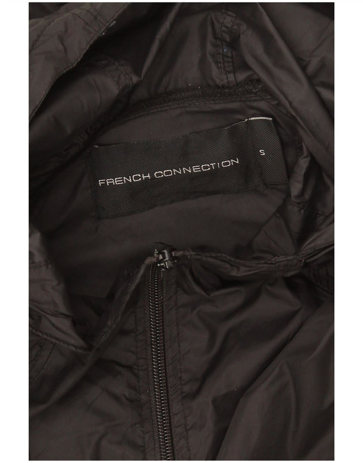 Jaqueta de chuva masculina com capuz French Connection UK 36 pequena preta