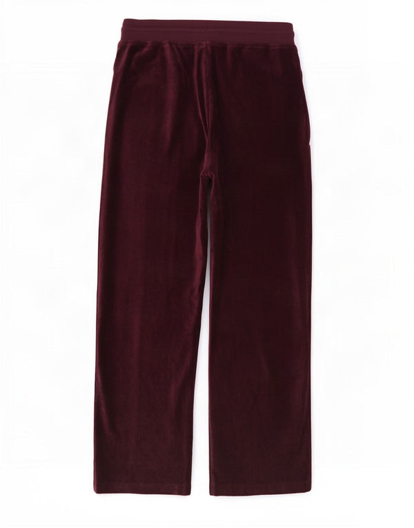 Calça feminina de veludo Marks & Spencer Reino Unido 14 grande Borgonha