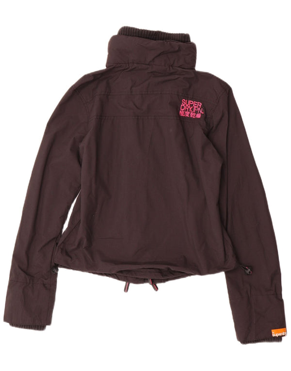 Jaqueta corta-vento feminina Superdry Windcheater Graphic UK 12 médio preto